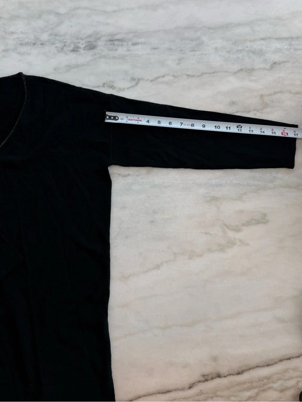 Eileen Fisher Merino Wool Metallic Trim V Neck Sweater Black Women Size S